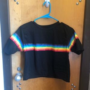 🎊BOGO SALE🎊❤️Rainbow black crop top